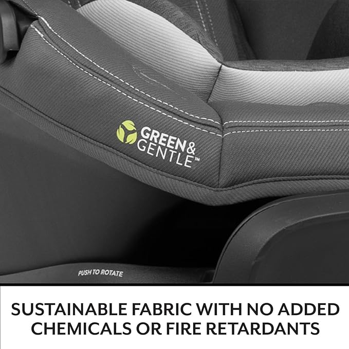 Evenflo Revolve180 LiteMax NXT Rotating Rear-Facing Lightweight Preemie and Infant Car Seat 3-30lbs with Green & Gentle. Easy Install with Base (Beau Navy)