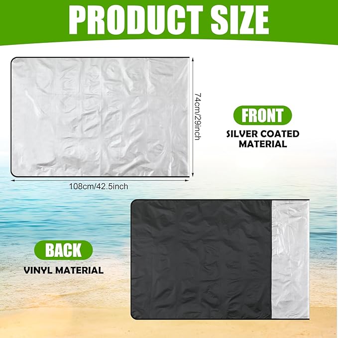 BBTO 2 Pcs Car Seat Sun Shade Cover Car Seat Cooler Toddler Cover Heat Protector Reflective Baby Keep Baby Cool and Child Safety for Travel (Silver Coated Cloth)