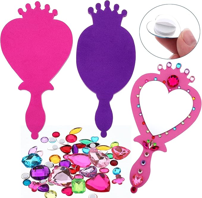 RICHNESS Little Girls Princess Mirrors Make Your Own Mirrors Princess Party Favors Pack of 6