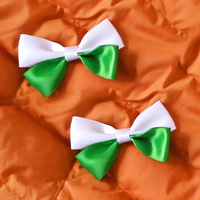 St. Patrick's Day Grosgrain Ribbon Alligator Hair Clips and Accessories - Solid Color Toddler Hair Bows 4PCS