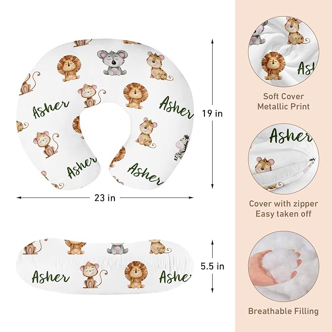 Custom Car Seat Covers for Babies - Breathable Baby Car Seat White Lion Pattern Cover for Girls Boys, Kick-Proof Newborn Carrier Canopy Stretchy Stroller Cover for 4 Seasons(27"x29")