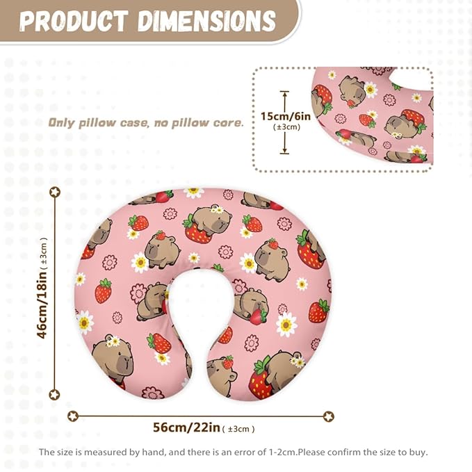 Capybara Car Seat Canopy Cover for Babies Infant Playful Stroller Covers for Boys Girls Nursing Pillow Cover U-Shaped Breastfeeding Pillowcase Replaceable