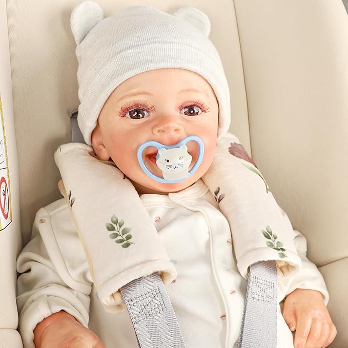 SWESEN Baby Car Seat Strap Covers, Soft Car Seat Strap Shoulder Pads for Baby Girls, Double-Sided Use carseat Straps Covers for Stroller, Car Seats, Pushchair, Florals