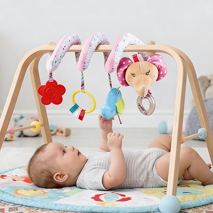 Multi-Use Baby Spiral Activity Toy – Spiral carseat Toy for Car Seat, Stroller,Play Gym, Keeps Baby Quiet, Easy Travel Solution