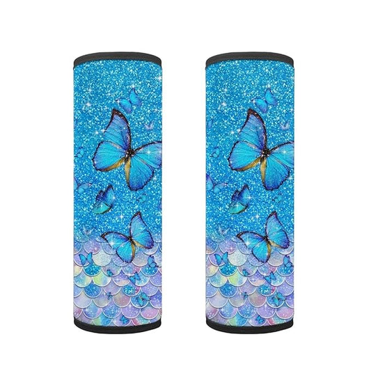 Biyejit Butterfly Scales Car Seat Belt Pads Cover for Kids Boys Girls, Universal Car Seat Belt Shoulder Pads Strap Covers for Adults, Car Seat Belt Cushions 2 Pack