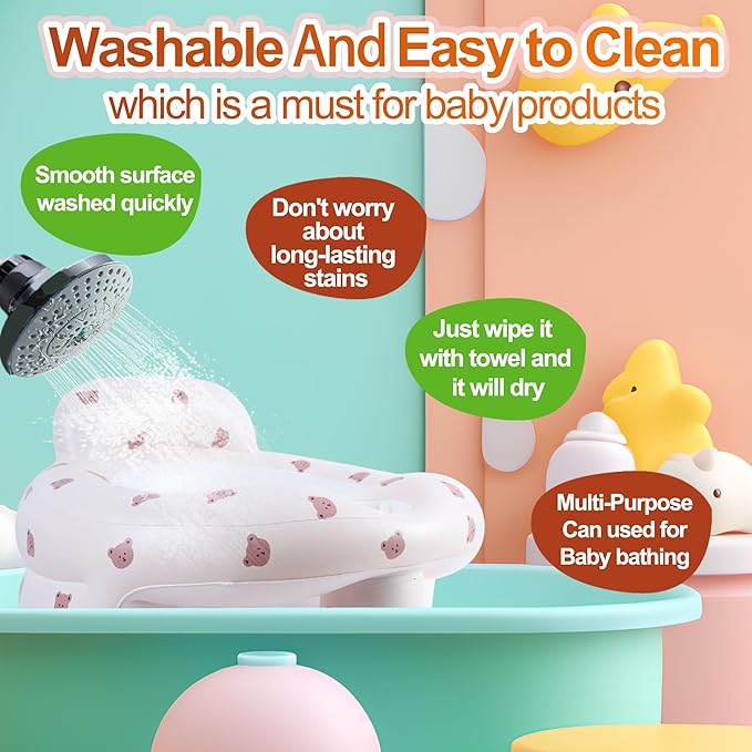 Upgraded Inflatable Baby Seat with Safety Guardrails, Thicker Sit Me Up Floor Seat for Baby Chair Sit Me Up, Blow Up Baby Chair Built in Air Pump for Babies 3-36 mth