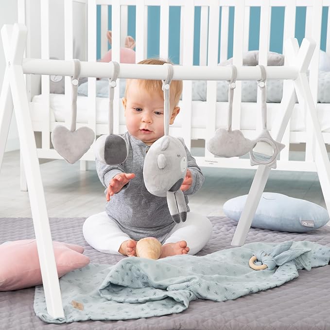 roba Montessori Babygym Wooden Baby Play Arch - Solid Play Arch - Promotes Fine Motor Skills - White