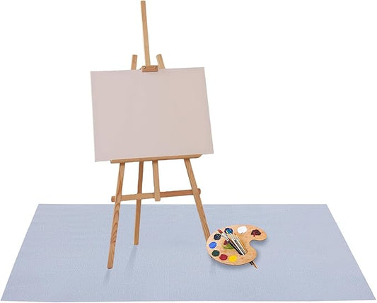 Drydiet 55x86 Inch Extra Large Craft & Painting Floor Mat - Waterproof Non-Slip PVC Art Rug, Floor Protector for Easel Painting Pottery Messy Projects, Washable Roll-up Spill Mat(Gray, Plain)