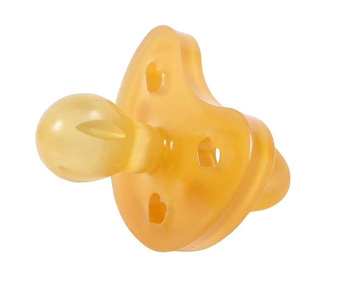 SWEETIE Rubber Pacifier Natural Rubber Pacifier Rounded Heart Shape Rubber 1 Count Original Natural Rubber Pacifier (0-6 Small)