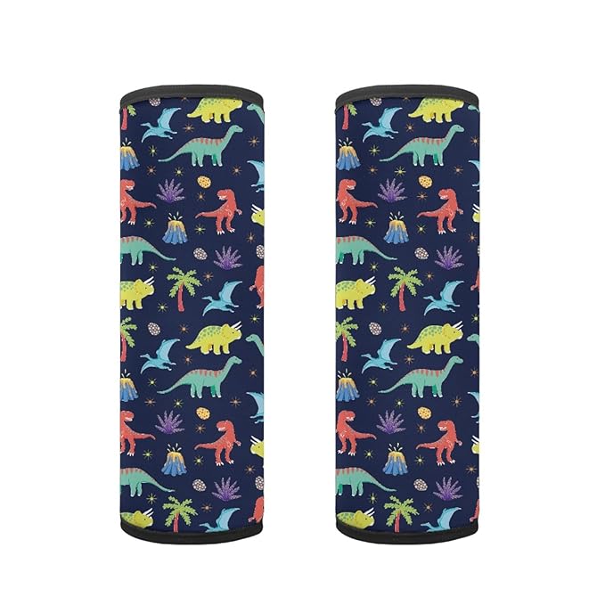 AFPANQZ Funny Cartoon Dinosaur Car Seat Belt Pads Covers for Baby Kids Toddler Comfortable Seat Belt Shoulder Pads Soft Comfy Seat Cushion Shoulder Straps Cushion for Backpack Bag