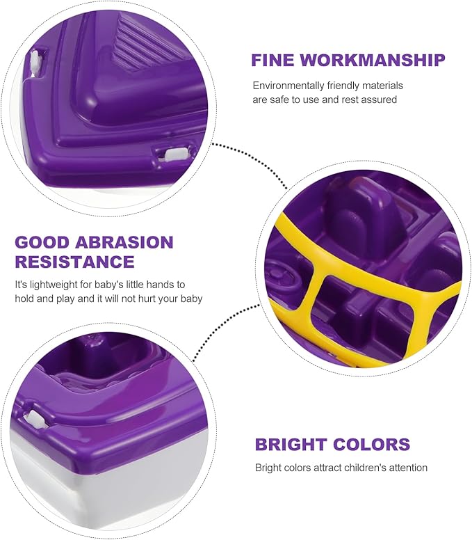 Floating Toy Boat for Bathtub & Pool - 11" Plastic Toddler Tub Toy with Non-Scratch Color Learning Sensory Water Play for Kids Babies, No Batteries (Purple)