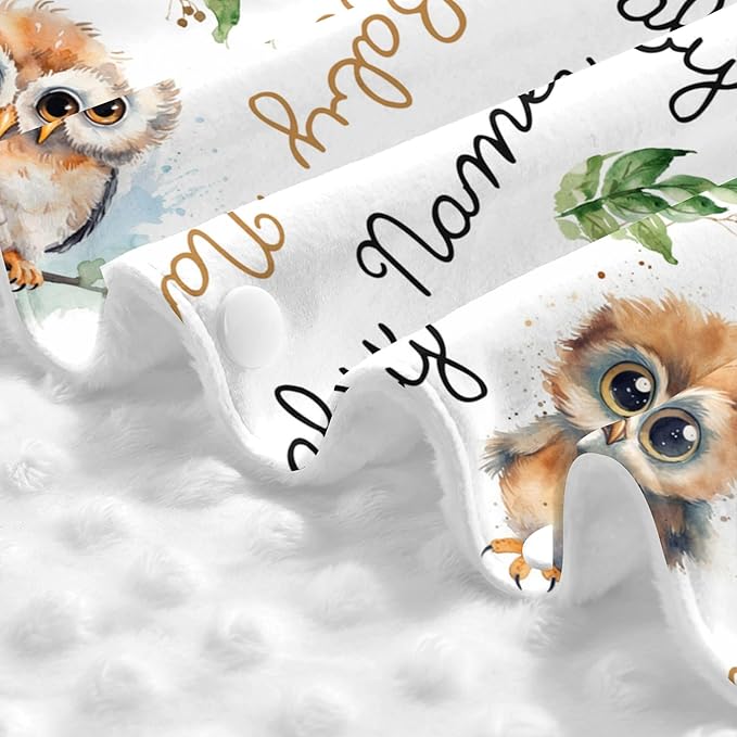 Winter Carseat Cover for Baby Personalized Owl Baby Car Seat Cover with Name Custom Minky Car Seat Canopy Boys Girls Infant Carrier Covers Nursing Cover Toddler Blanket