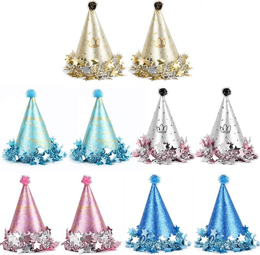 Boy Girl Birthday Crown, Prince Princess Birthday Hat Headband Tiara Crown Cake Photo Prop Party Decorations