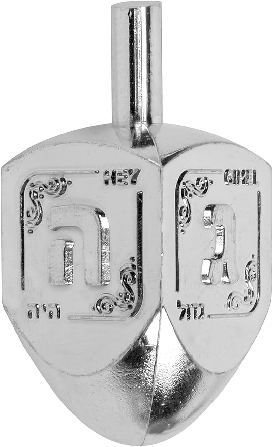 Izzy 'n' Dizzy Hanukkah Metallic Gold and Silver Dreidel (Pack of 10) - Medium