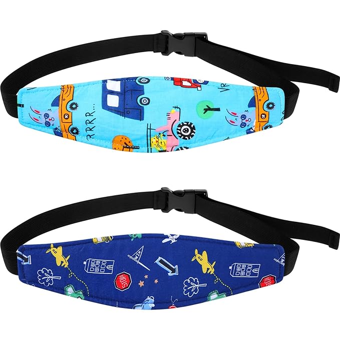 HESTYA 2 Pcs Carseat Head Support Toddler, Stroller Seat Headrest for Sleeping Traveling, Neck Relief Headband Strap for Kids Children Toddler Infant(Transportation)
