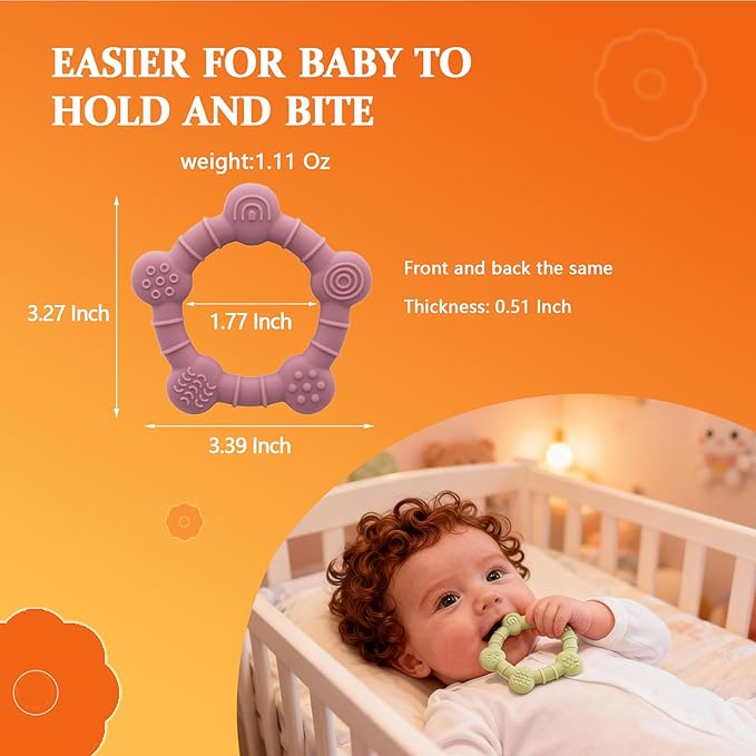 Easter Baby Teething Toys Baby Essentials & Infant Toys Silicone Teether for Babies 0 3 6Months Baby Chew Toys Newborn Learning Developmental Teether Relief Toys with 3pack Baby Toys Gifts Box