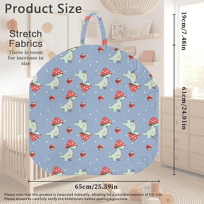 Newborn Lounger Cover, Mushroom Print Breathable Newborn Lounger Cover Soft Snug Elastic Baby Recliner Slipcover for Most Standard Baby Lounger