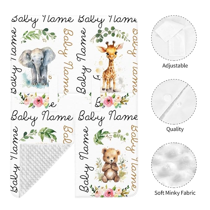 Winter Carseat Cover for Baby Personalized Woodland Baby Car Seat Cover with Name Custom Minky Car Seat Canopy Boys Girls Infant Carrier Covers Nursing Cover Toddler Blanket