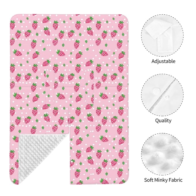 Pink and Green Strawberry Pattern Baby Car Seat Canopy and Nursing Cover for Breastfeeding Multi-Use Cover Lightweight Infant Stretchy Carrier Carseat Winter Cover for Newborn Girls Boys