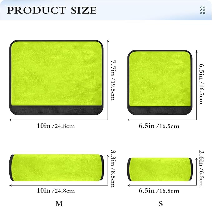 ODAWA Light Lime 2PCS Car Seatbelt Cover, Soft Seat Belt Shoulder Pad Harness Pads, Flannel Car Seat Protector Pad Universal for Truck, Car, SUV 10 x 7.7 in