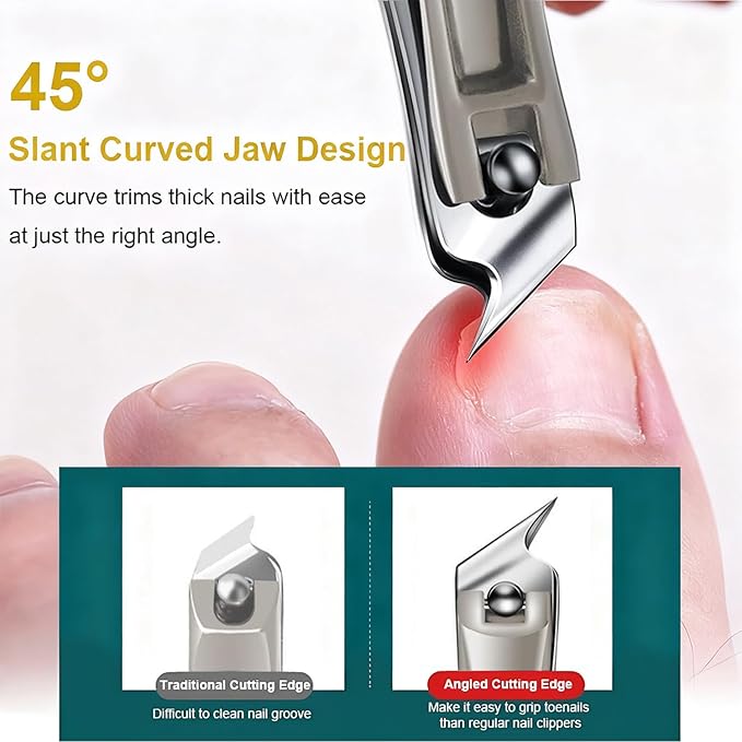 2026 Electric Automatic Nail Clipper & Trimmer an Oblique Nail Clippers Set,LED Light + 3-Speed Electric Nail File Kit with Dust Catcher, Ideal for All Your Nail Care Needs,Home Manicur Pedicure