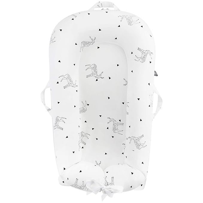 Newborn Baby Nest Sleep Pod Covers Only - for Dock A Tot Deluxe Plus + Extra Cover 100% Cotton Co Sleeping Replacement Cover Boys Girls(Fits Dockatot Deluxe+) (Triangle Dear)