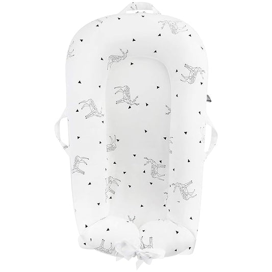Newborn Baby Nest Sleep Pod Covers Only - for Dock A Tot Deluxe Plus + Extra Cover 100% Cotton Co Sleeping Replacement Cover Boys Girls(Fits Dockatot Deluxe+) (Triangle Dear)