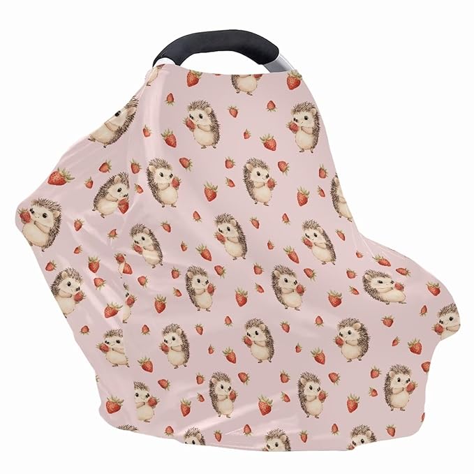 AFPANQZ Hedgehog Nursing Cover Breastfeeding Scarf Baby Car Seat Covers Infant Stroller Cover Carseat Canopy for Girls and Boys Lightweight Breathable for Outdoor Walking Traveling