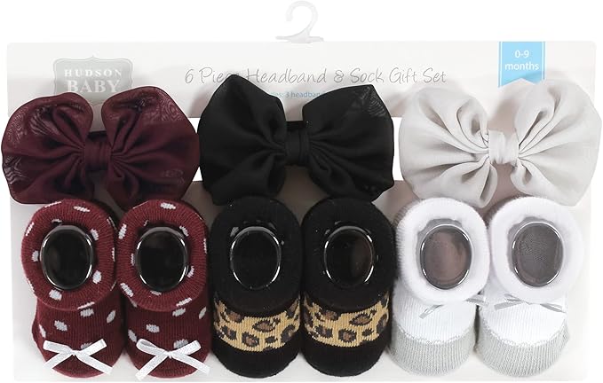 Hudson Baby Girl's Headband and Socks Giftset