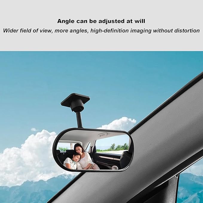 Car Mirror Baby, Rear View Mirror 360° Adjustable, Adhesive Mount Infant Safety, Wide-Angle Shatterproof Backseat Monitor For Kids, Windshield And Dashboard Use