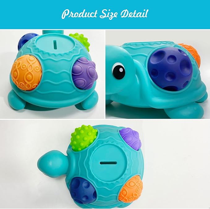 Sensory Balls for Baby Sensory Baby Toys 6 to 12 Months for Toddlers 1-3, Sensory Turtle Toy with Sensory Balls, Montessori Toys for Babies 6-12 Months Infant 0-6 Months (12 Pack)