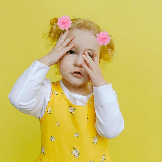 20PCS 2" Chiffon Flower Baby Girls Hair Bows Clips Cute Hair Accessories For Newborns Infants Toddlers Kids Women