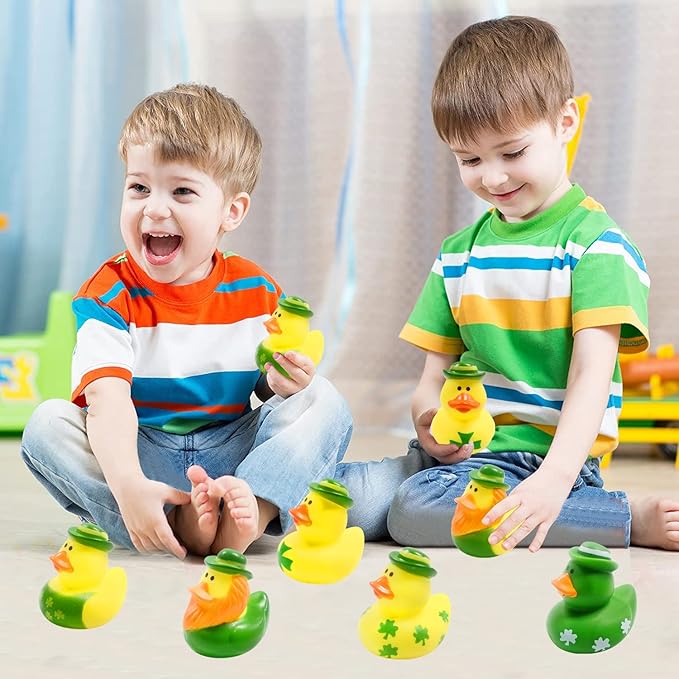 27 PCS St. Patrick's Day Rubber Ducks Baby Showers Accessories Mini 2.16" Duckies Bath Toys for Kids Girls Boys St. Patrick's Day Party Favors Gift Exchange (St. Patrick's)