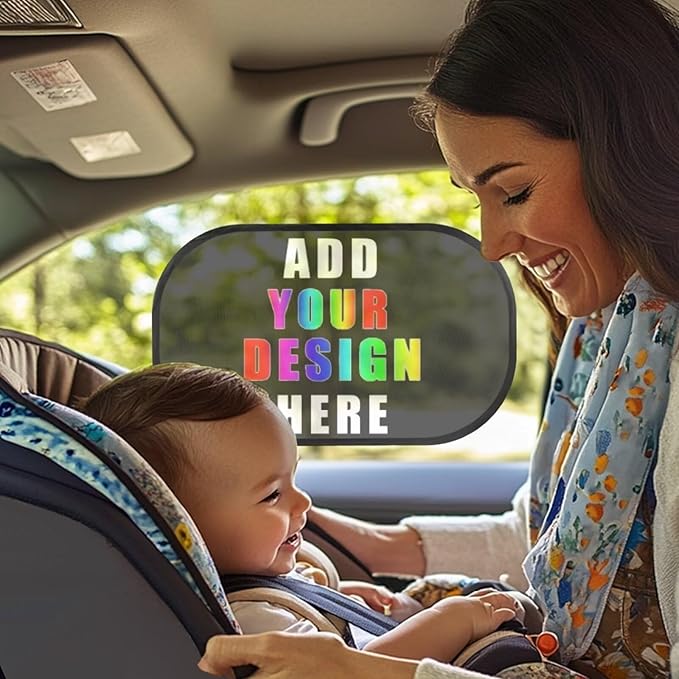 Bulopur Personalization Window Shades 2 Pack Baby Window Shades for Car Cute Design Car Sun Shade Side Window Glare Shield Protection Car Interior Automotive Universal Car Sun Shades