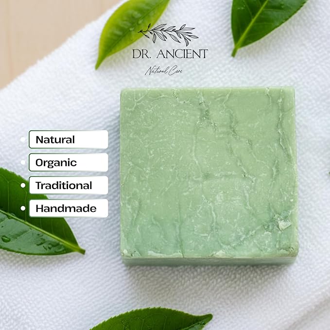 Dr.Ancient Tea Tree Soap Bar, Organic Soap Bars Handcrafted the Traditional Way, Natural Chemical-Free, Vegan, Used for Face and Body, Deep Cleansing, and Nourishing Daily Skin