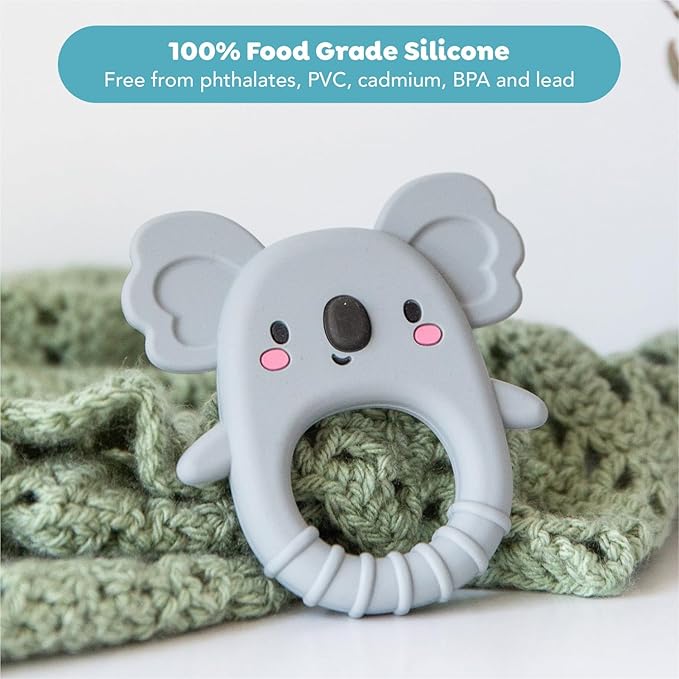 Tiger Tribe Silicone Teether Koala Soft BPA-Free Teething Relief Sensory Toy for Infants Newborns 0-18 Months