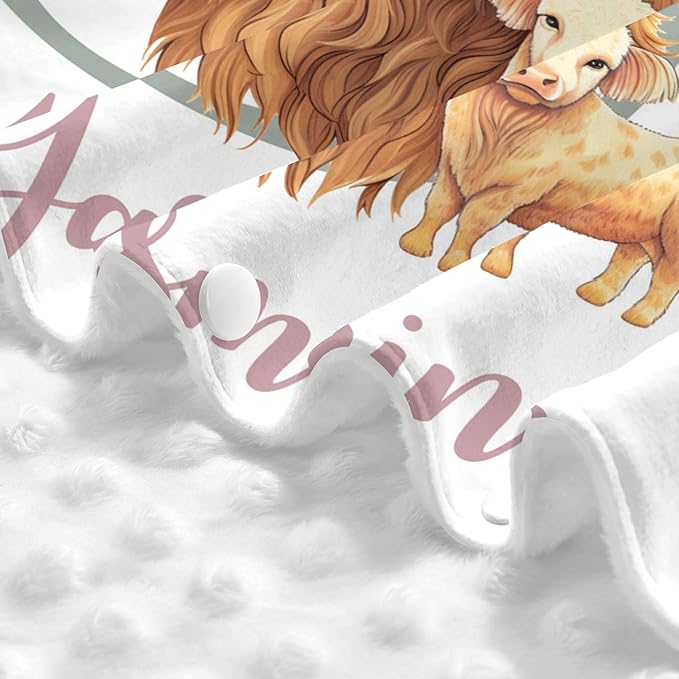 Personalized Highland Cow Carseat Cover for Baby Custom Name Car Seat Canopy for Newborn Baby Boys Girls 2 in 1 Mom Nursing Breastfeeding Covers Minky Baby Carrier Stroller Covers