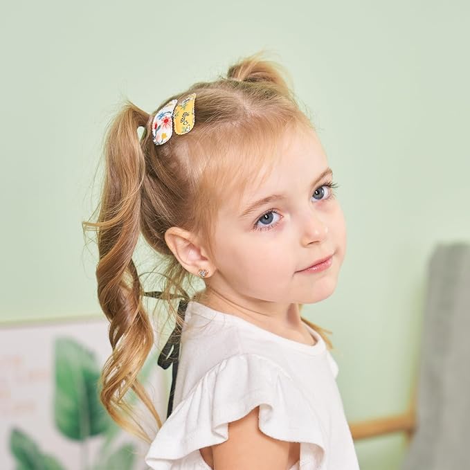 50 PCS Girl Hair Clips Floral Print Toddler Hair Clips 2.2in Non Slip Wrapped Snap Hairpins for Kids Barrettes Hair Accessories for Baby Toddler Girls