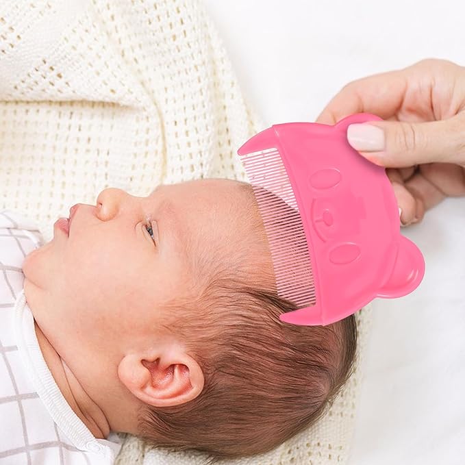 Toyvian 2Pcs Baby Hair Combs: Plastic Cute Cradle Cap Comb for Babies - Gentle Touch & Easy to Hold- Bear Shaped Bath Brush for Newborn Baby Cradle Cap Dandruff (Random Color）