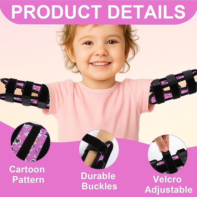 2 Pcs Thumb Sucking Deterrent, Purple Astronaut Elbow Thumb Guard for Thumb Sucking, Nail Biting Treatment for Kids Prevention Anti Nose Picking for Boys Girls Finger Sucking Prevention