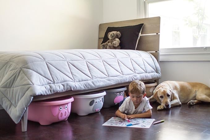 Prince Lionheart TUBIMAL Infant and Toddler Bath Tub - SHEEP | Tub Becomes a Storage Bin | Include a Stackable Lid and Infant Mesh Hammock | Innovative Outside Drain Plug | Perfect Bin for Toy Storage