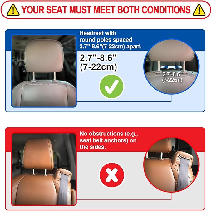 Spurtar Updated Version Car Headrest Pillow for Kids Head Support, Adjustable Interior Must Haves for Toddler Travel, Memory Foam Neck Pillow Road Trip Essentials