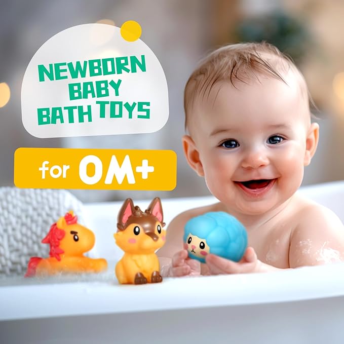 Hely Cancy Baby Bath Toys - No Hole Bath Toys for Kids, Bath Tub Shower Toys for Newborn Baby