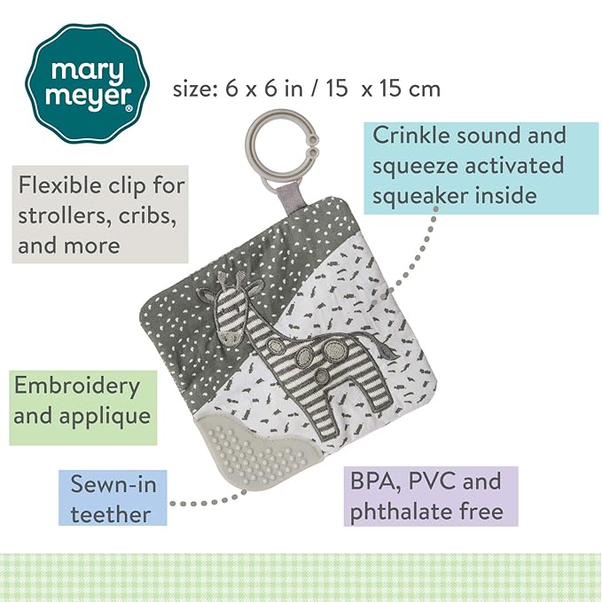 Mary Meyer Afrique Crinkle Teether Toy, Giraffe