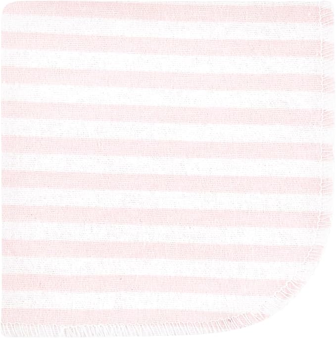 Hudson Baby Unisex Baby Flannel Cotton Washcloths, Pink Bows 12 Pack, One Size