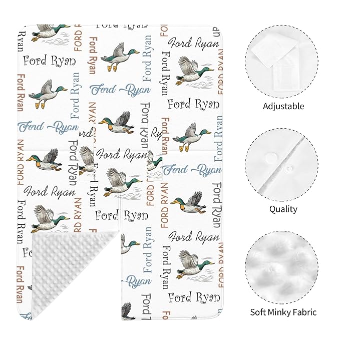 Personalized Baby Car Seat Canopy with Name Custom Minky Mallard Duck Car Seat Covers Nursing Cover for Breastfeeding Multi-Use Cover Infant Carrier Carseat Winter Cover for Newborn Girls Boys