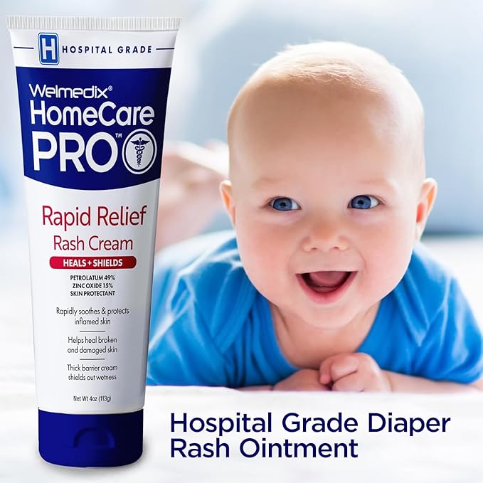Welmedix Adult Diaper Rash Cream - Zinc Oxide Cream & Moisturizing Skin Barrier Cream, Maximum Strength Diaper Rash Cream for Adults, Skin Protection Ointment - 4oz, Pack of 5