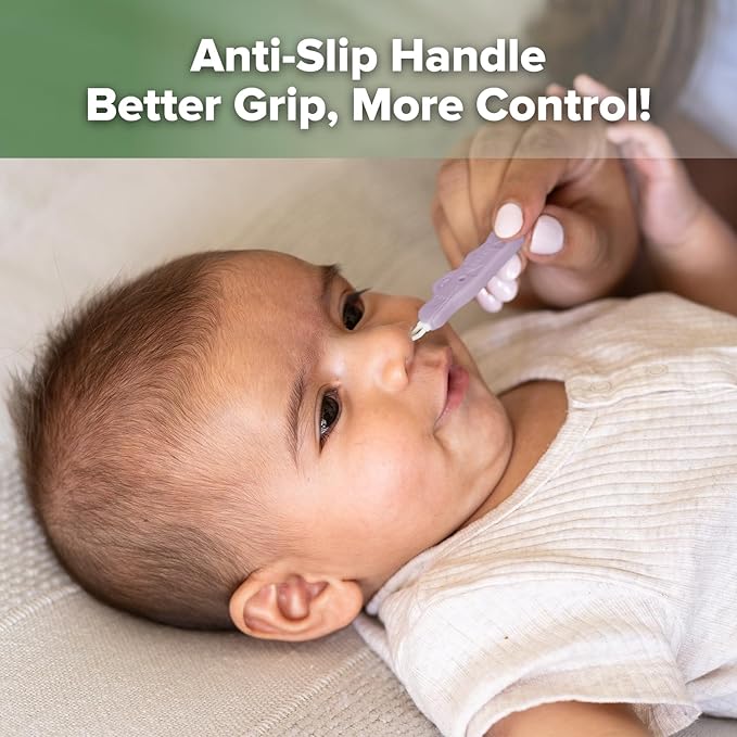 haakaa Baby Nose Cleaner & Ear Wax Removal Tool,The Unique Crocodile-Shaped Design,Baby Essentials - Lavender