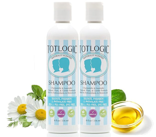 TotLogic Sulfate Free Baby Shampoo, 8 oz, Original Scent (2-Pack) - No Phthalates, No Formaldehyde, Infused With Natural Antioxidants and Botanicals