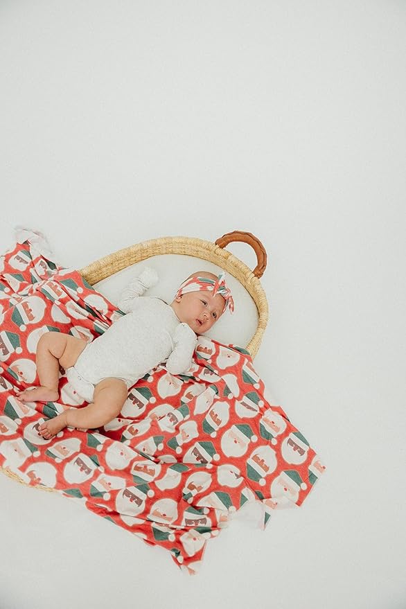Copper Pearl Baby Stretchy Soft Knit Headband Bow Claus